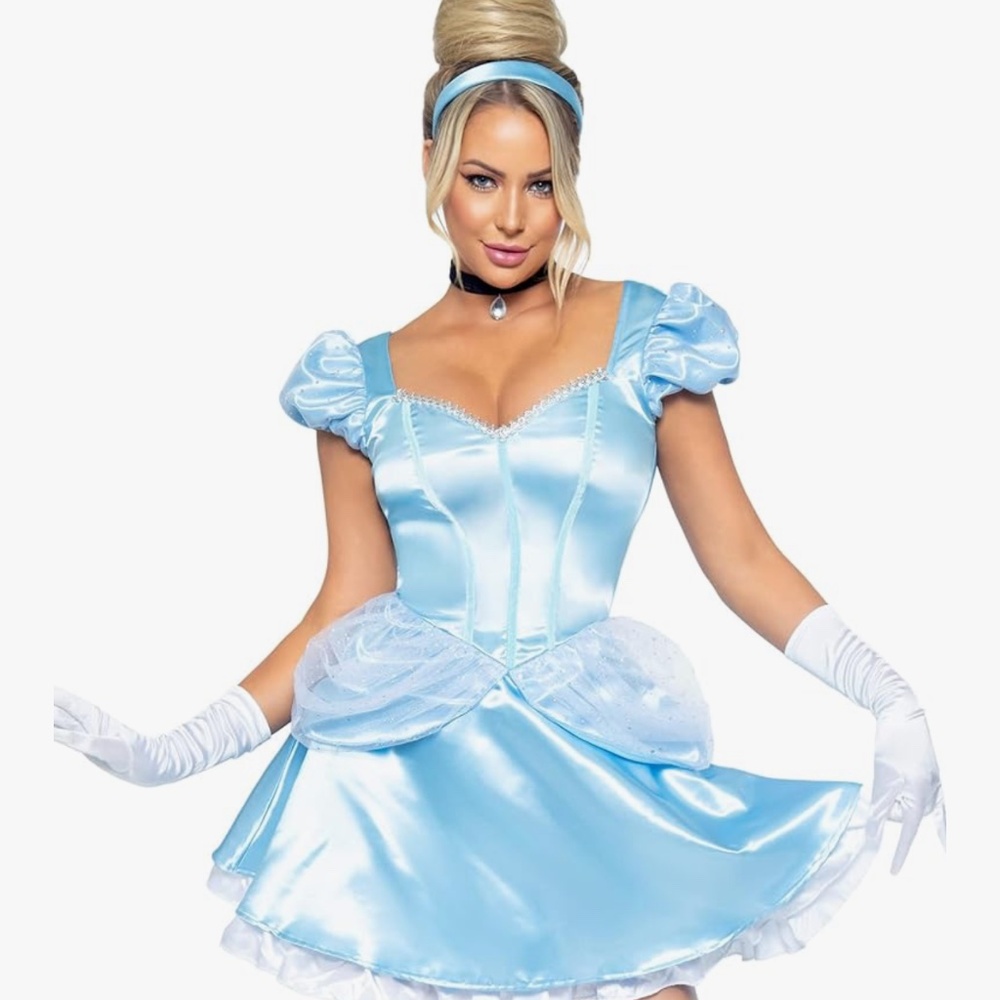 Cinderella Disney Princess Dress includes headband, choker, long gloves